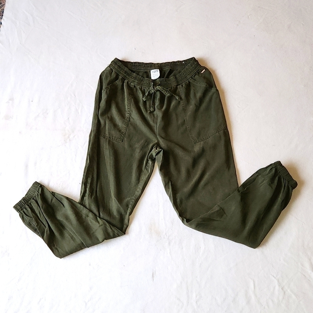 Pink Victoria secret dark green joggers small